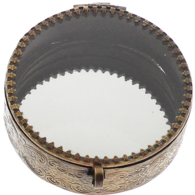 Boîte à bijoux ronde en miroir