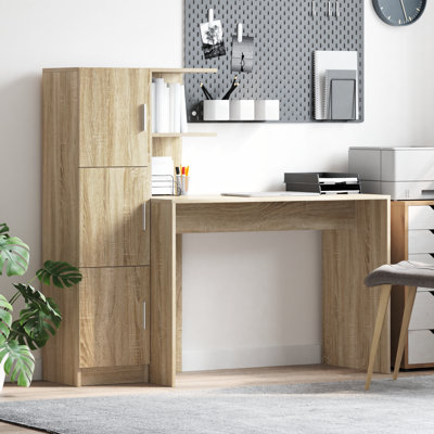 Desk With Storage With Door 2 Pcs 102 X 50 X 124 Cm