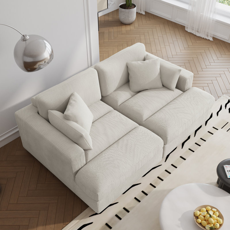Bentura Echavarria 213.4Cm Recessed Arms Modular Sleeper, Beige