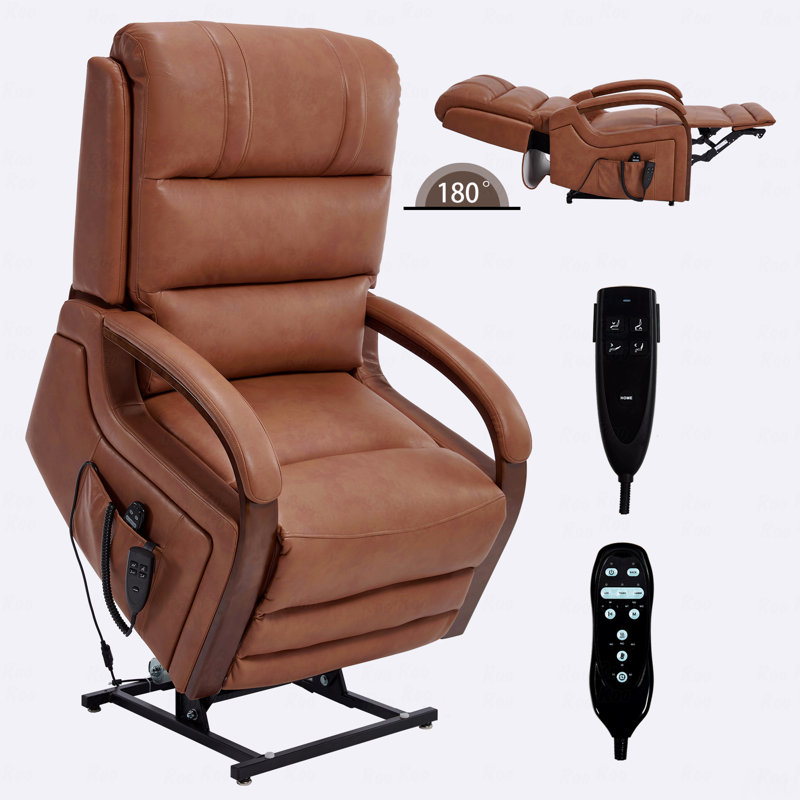 Fauteuil inclinable électrique Power Leatheraire, Orange