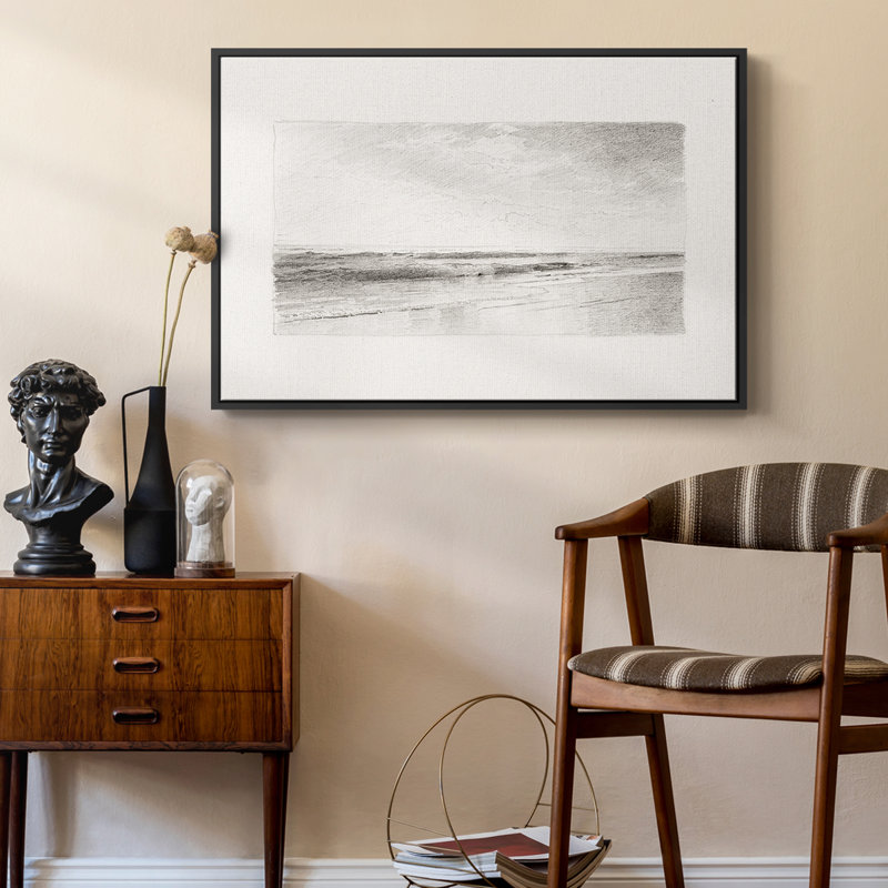 Croquis rétro-LVI, H 17 po x l 25 po x P 2 po, Toile avec cadre flottant noir