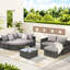 Ensemble de conversation modulaire 8 pièces avec grands coussins et cadre pour la conversation et le jardin - 8 pièces-1777506757