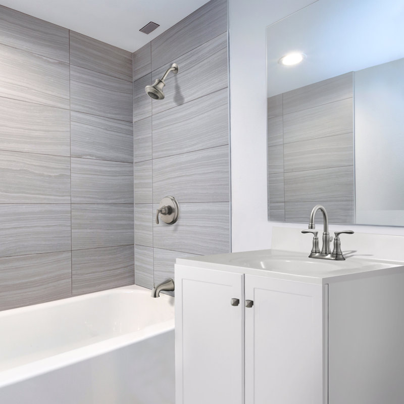 31 Inch Cultured Marble Vanity Top with Backsplash, Improved Package, White on White, 4" Centers
