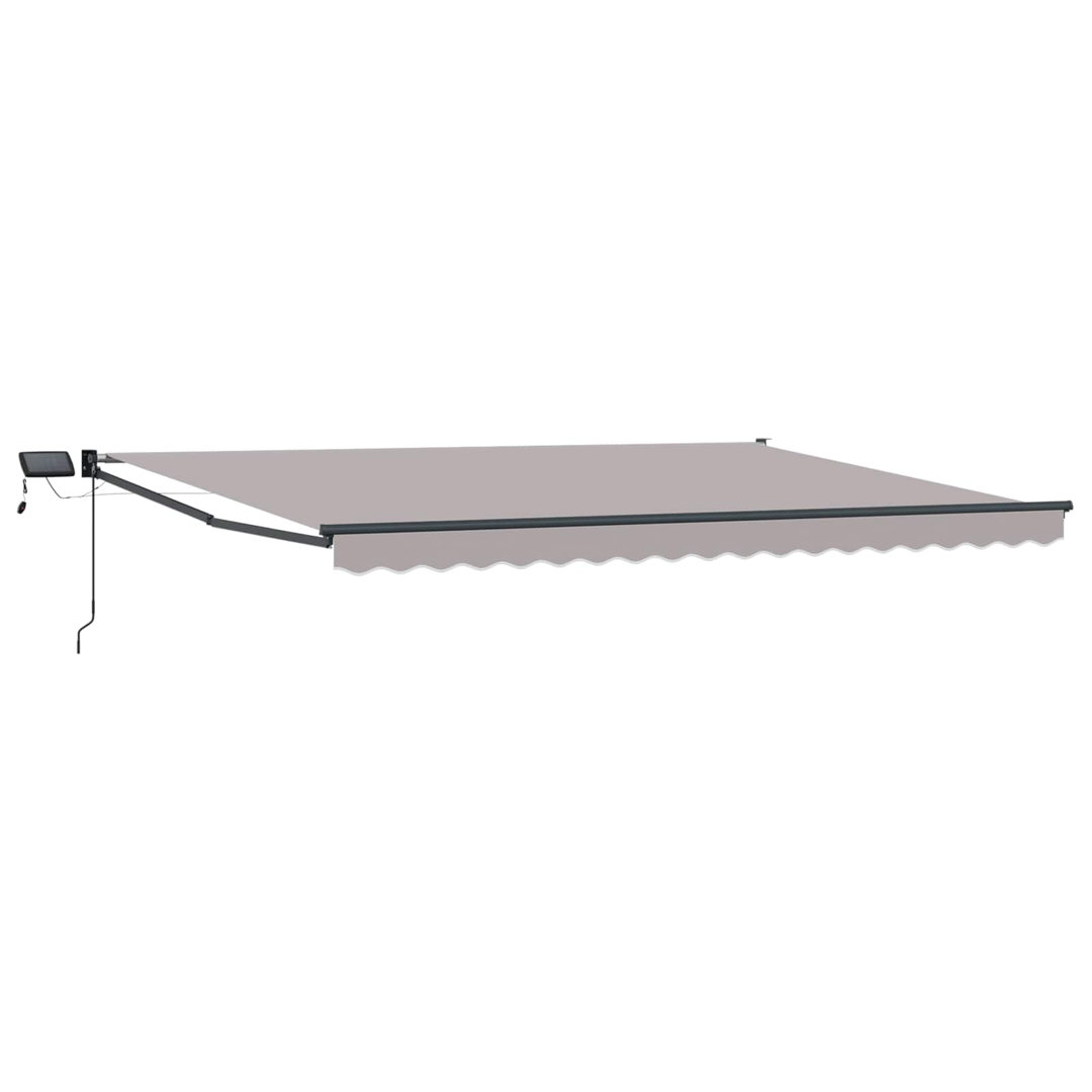 Vidaxl Manual Retractable Awning With Leds Polyester With PU Coating Sun Block
