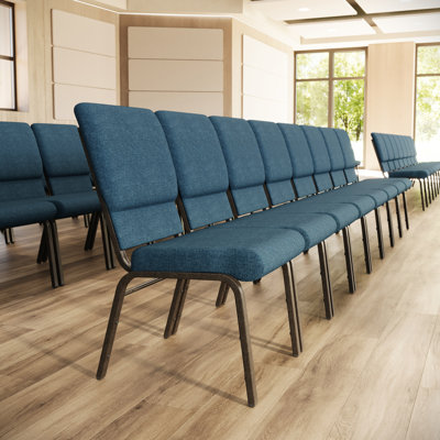 Chaise d'église polyvalente empilable en tissu 21 po Hercules Series