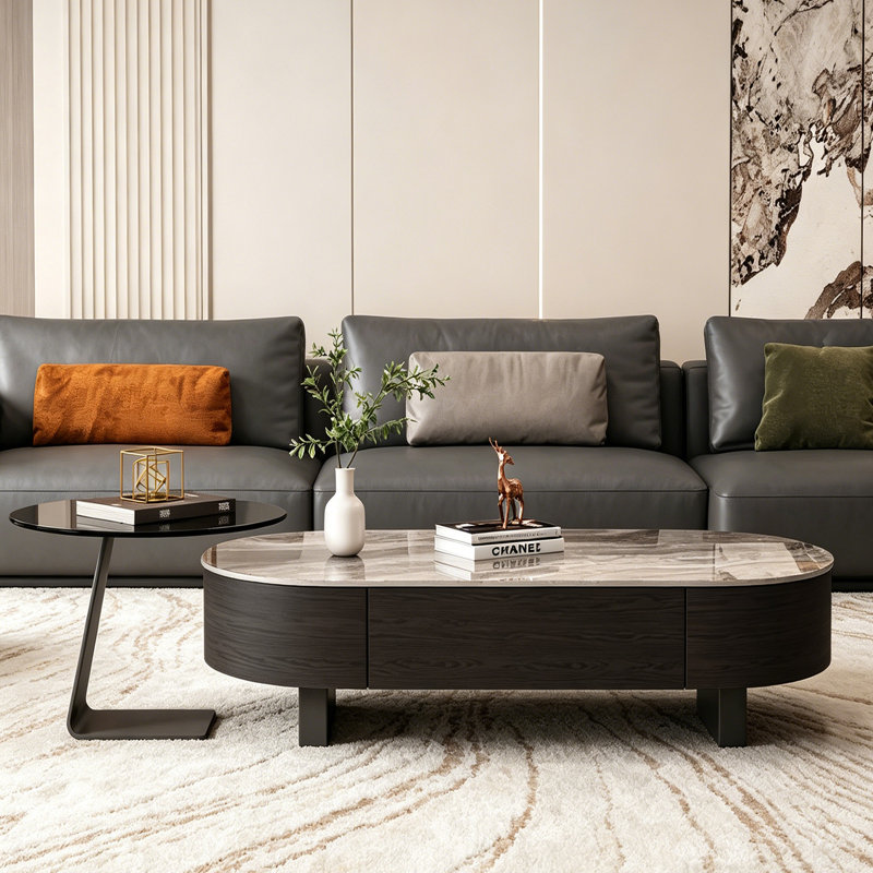 Ensemble de tables basses Modern Home, H 13,97 po x l 47,24 po x P 23,62 po, Noir