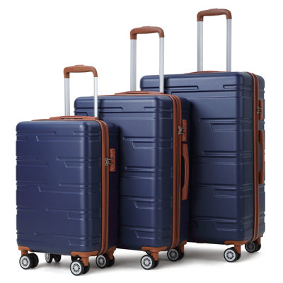 Ensemble de 3 valises avec valise à verrou TSA, valise à roulette rigide extensible (20 po / 24 po / 28 po), bagage de cabine