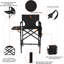 30" Tall Black Aluminium Frame Directors Chair Black Folding With Side Table