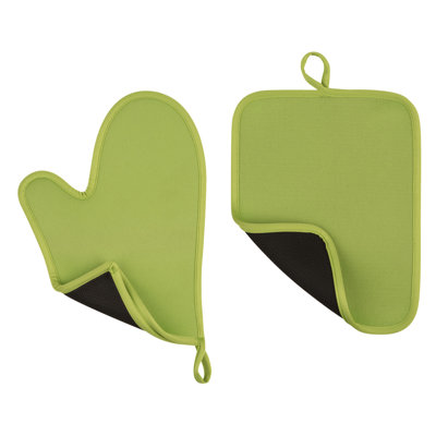 17 Stories Aimee-Mae Solid Colour Potholder & Oven Mitt Set
