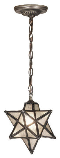 Moravian Star 1 - Light Pendant, 13" H x 9" W x 9" D, Seedy - Mini