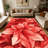 1PC Red Dahlia Floral area rugs for Living Room, Soft and Comfortable, Suitable for all seasons, easy-to-maintain, machine washable Indoor floor mat, Under Table Farmhouse suitable for dining room, bedroom, kitchen, entryway, patio, home office.-129692058