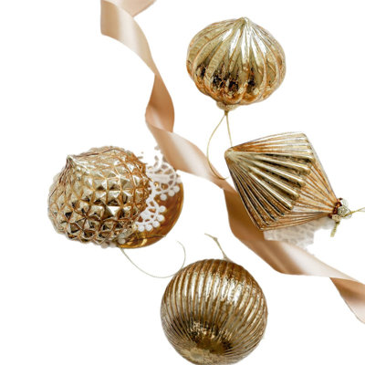 Christmas Decorations Sophisticated Glass Irregular Shaped Ball Pineapple Ball Pumpkin Ball Christmas Tree Decoration Ornament Hanging Decor