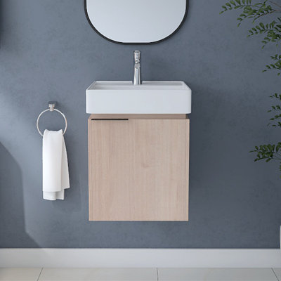 Dowler 17.94 " W Free Standing Wall Mounted Single Double Single Vanity Bathroom Vanity With Ceramic Top