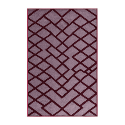 Machine Washable Trellis Pink Area Rug