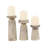 Mango Wood Handmade Minimalistic Bell Shaped Pillar Decorative  Candle Holder Set-1454927295
