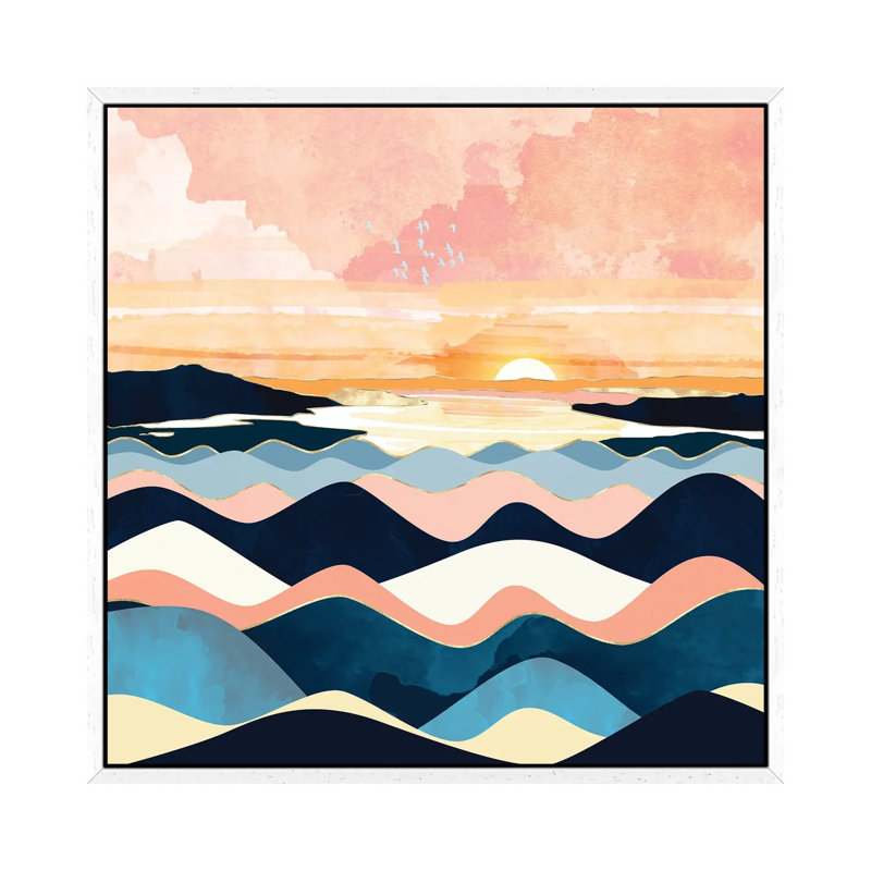 Autumn Ocean - Print on Canvas, 93.98 cm H x 93.98 cm W, White Framed