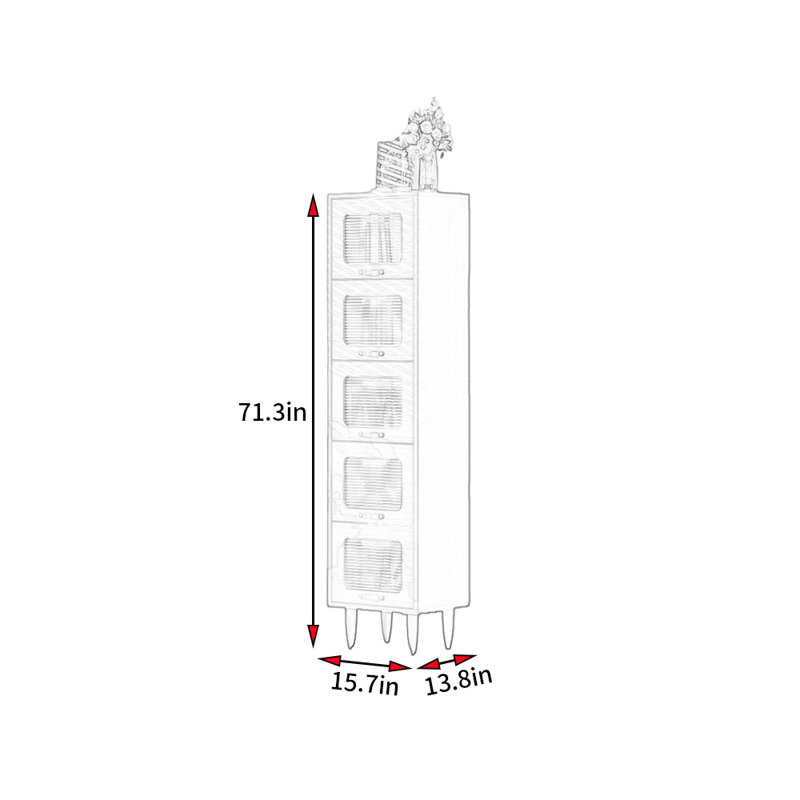 Demecio, (5 tablettes) H 71,3 po x l 15,7 po x P 13,8 po
