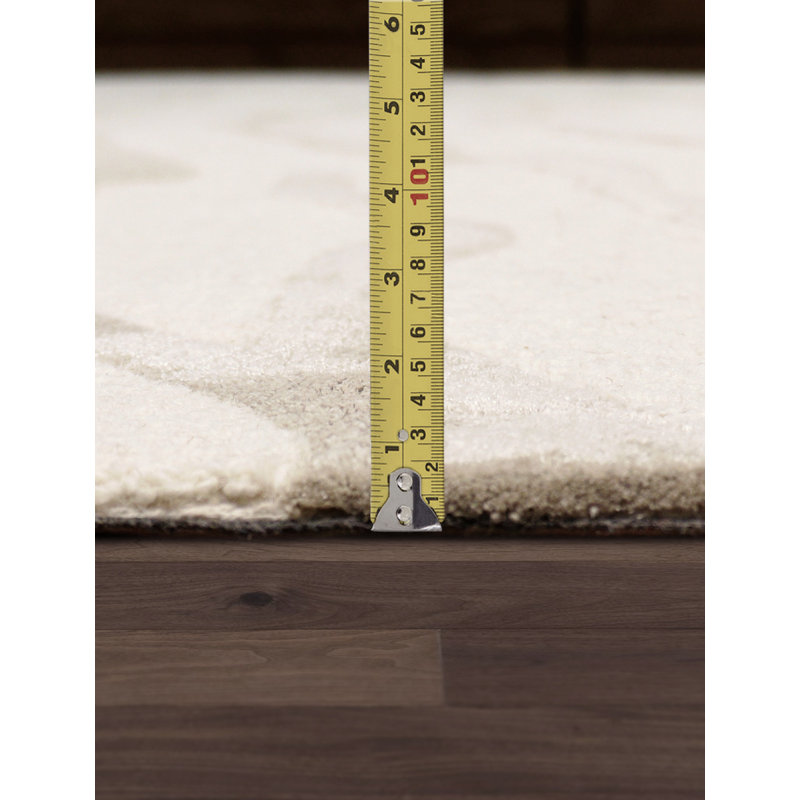 Tapis beige / brun touffeté à la main à imprimé animal, Rectangle 7 pi 9 po x 9 pi 9 po