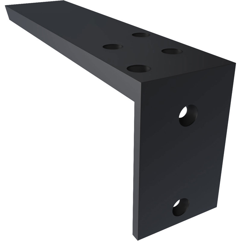 Support dissimulé en acier robuste avec plaque arrière, H 10 po x l 4 po x P 2,5 po