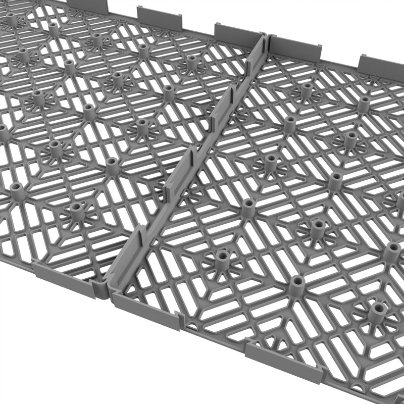 Carreau de terrasse à emboîtement 11,5 po x 11,5 po, Gris
