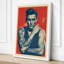 Tattooed Portrait, Red Ground Retro - Wrapped Canvas-821368676-821368682
