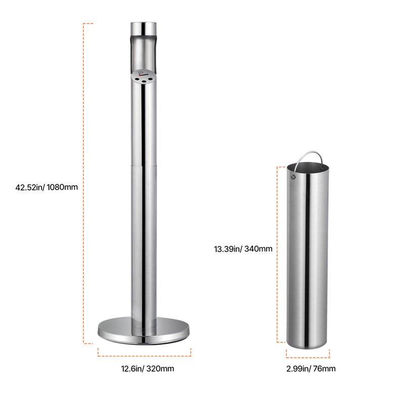 Cendrier d'extérieur pour cendrier de jardin Cendrier, fer à repasser extérieur, Argent argent