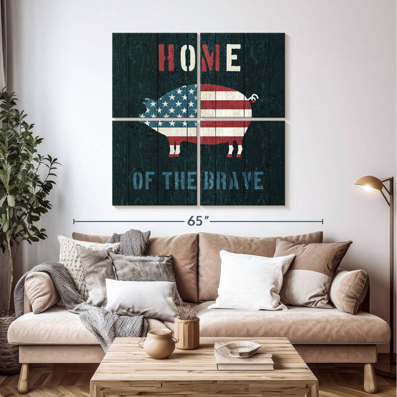 Plaque murale Kema American Farm Pig, H 45 po x l 45 po