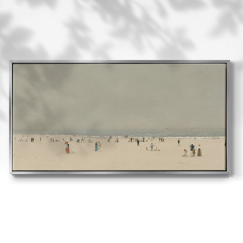 Série nautique-CD XXII - Toile tendue avec châssis encadré - Prêt à être accroché, H 25 po x l 49 po, Argent argent