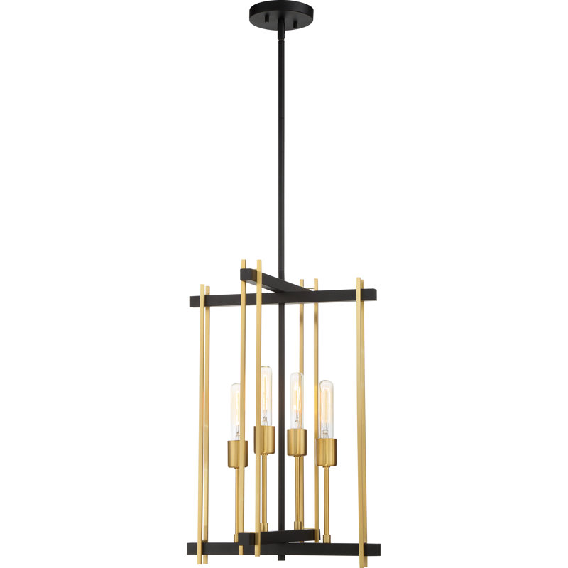 Lustre géométrique à 4 lumières de style bougie Tedesco
