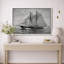 Illustration de bateau à voile classique, scène nautique noire et blanche, photos de salon, impression sur toile encadrée-126136438-126136443
