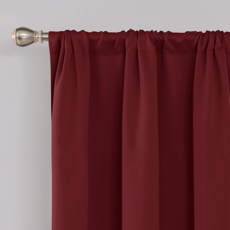 Niroy Blackout Curtain Pair, Red