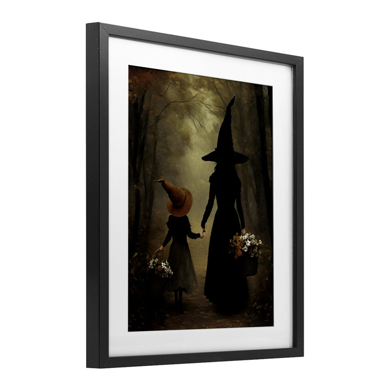 «Witch & Daughter Mystical Forest», reproduction encadrée sous verre, design par Arlington Prints, H 21 po x l 17 po