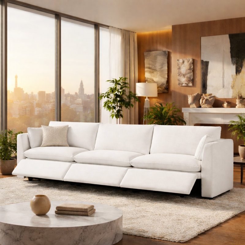 Modular Power Sofa, Light Gray