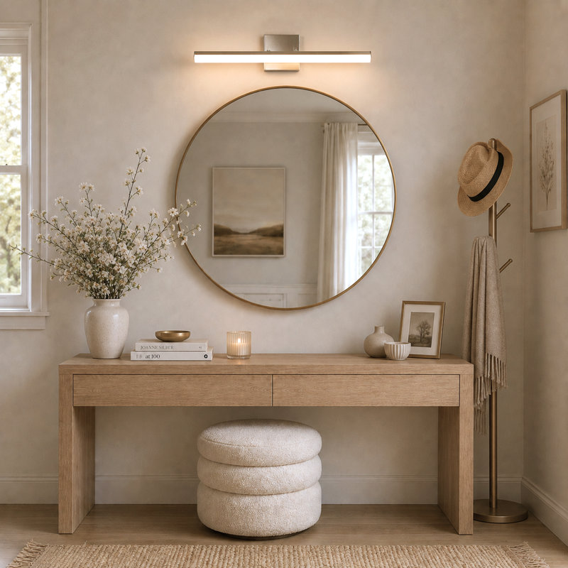 Modern 1-Light Dimmable LED Vanity Light