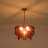 19" 5-Light Tiered Burgundy Hammered Glass Chandelier, Adjustable Antique Brass Chain-644154276