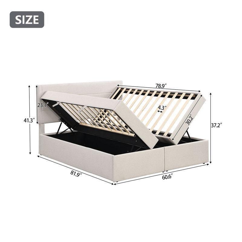 Latitude Run® Zellig Upholstered Storage Bed | Wayfair