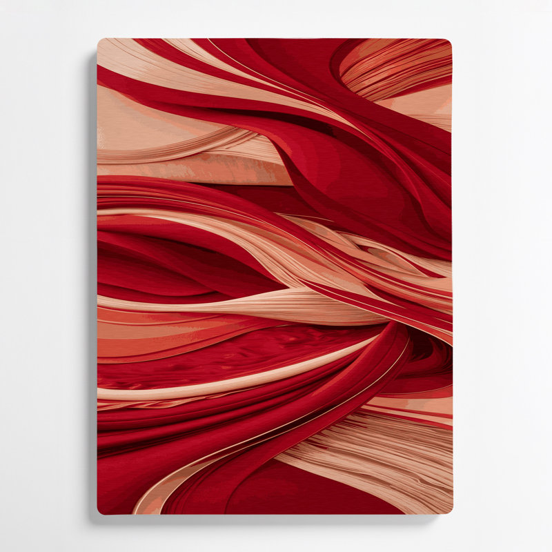 «Abstract Landscape 17», art mural en métal rouge, H 20 po x l 24 po