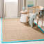 Tapis naturel / turquoise en bambou Chester-1992292940