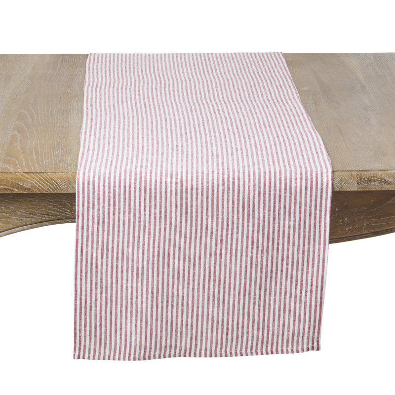 Chemin de table à rayures Farmhouse, 16 po x 54 po, Rouge