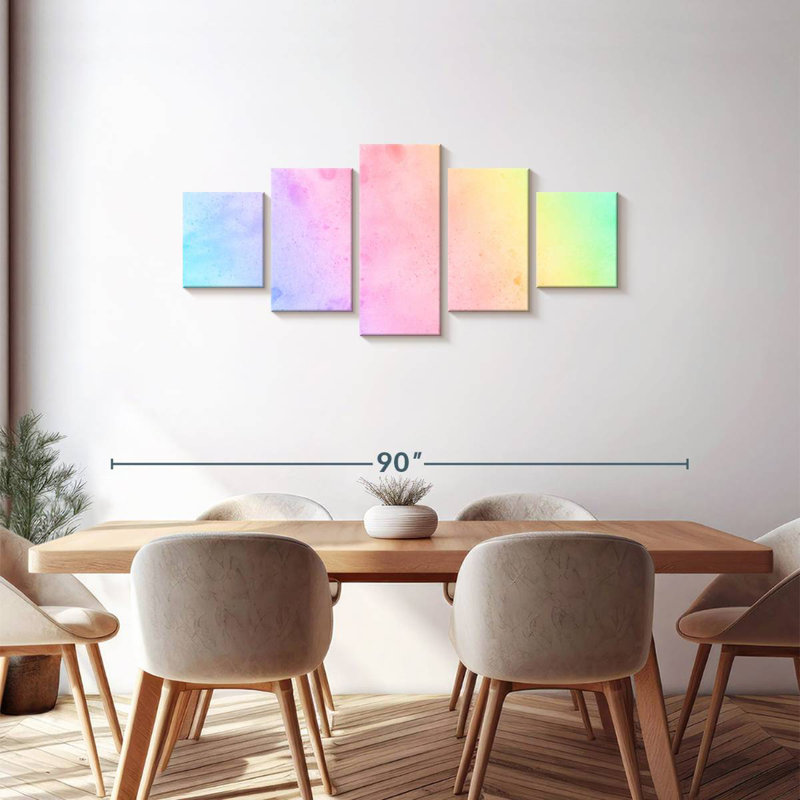 Pastel arc-en-ciel, H 30 po x l 68 po