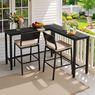 Table de bar en L pour 4 à 8 personnes