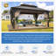 22 pi. L 14 pi. D Pavillon de jardin à toit rigide, pavillons de jardin en aluminium de qualité supérieure avec double toit en acier galvanisé, pavillon extérieur permanent en métal avec rideau et filet pour patio, pelouse, terrasse-110981947