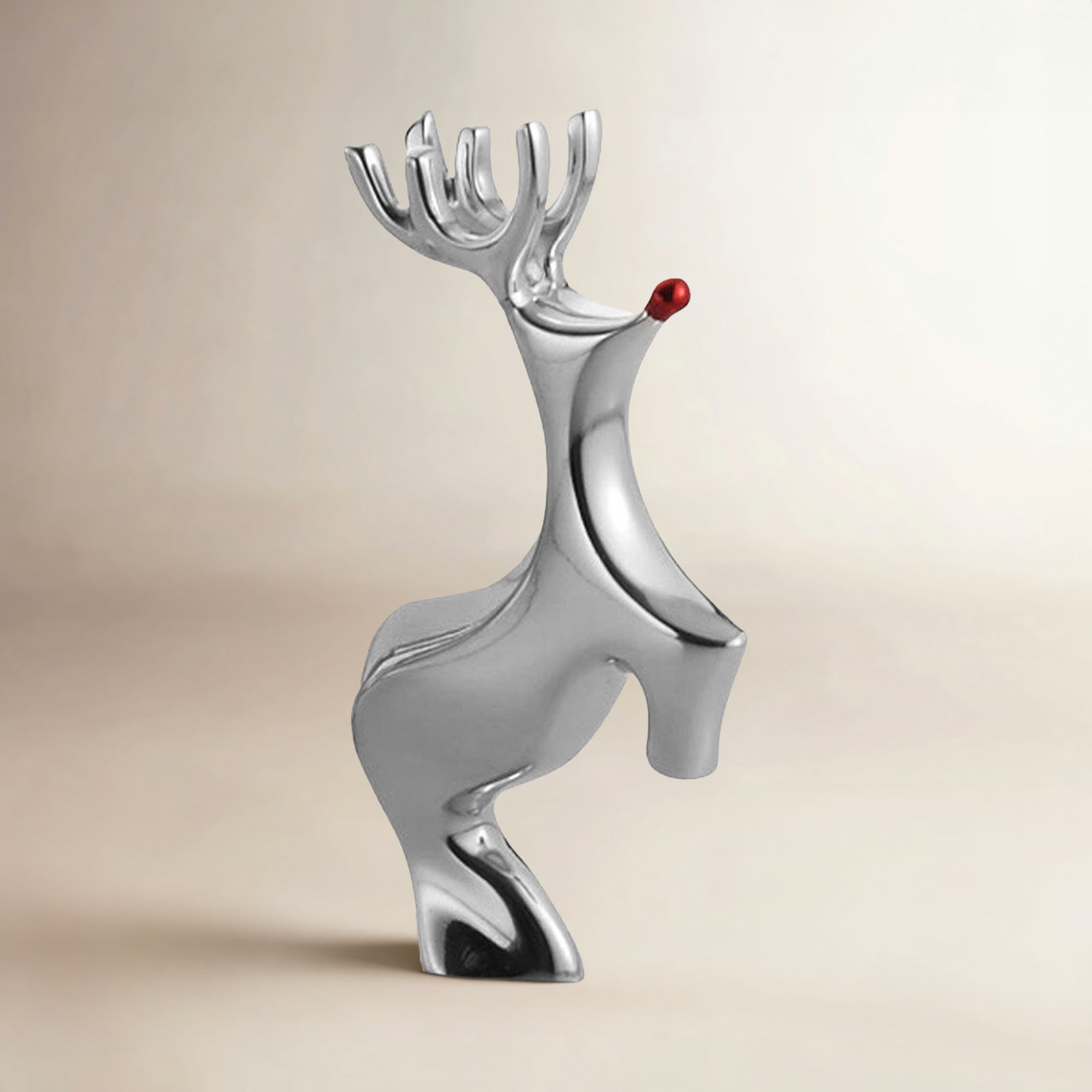 Nambé Holiday Gifts Mini Red-Nosed Reindeer Figurine