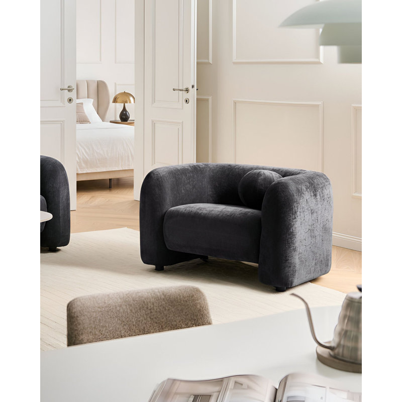 Allieana Armchair Allieana Velvet Dark Brown, Black Fabric