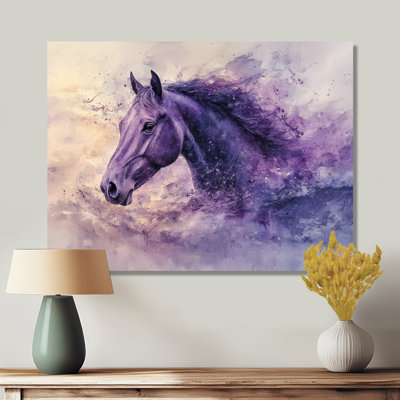 Lavender Dream Horse Harmony I - Horse Metal Wall Art, Modern Metal Art Print