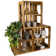 4 Pair Stackable Solid Wood Shoe Rack