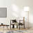 Zenith Offset Brass Base Floor Lamp With Drum-Shaped Linen Shade