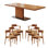 Solid wood ash dining table set