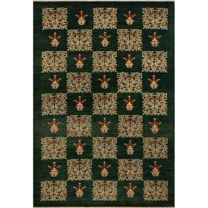 Matlock One-of-a-Kind 6' X 9' Wool Area Rug in Green