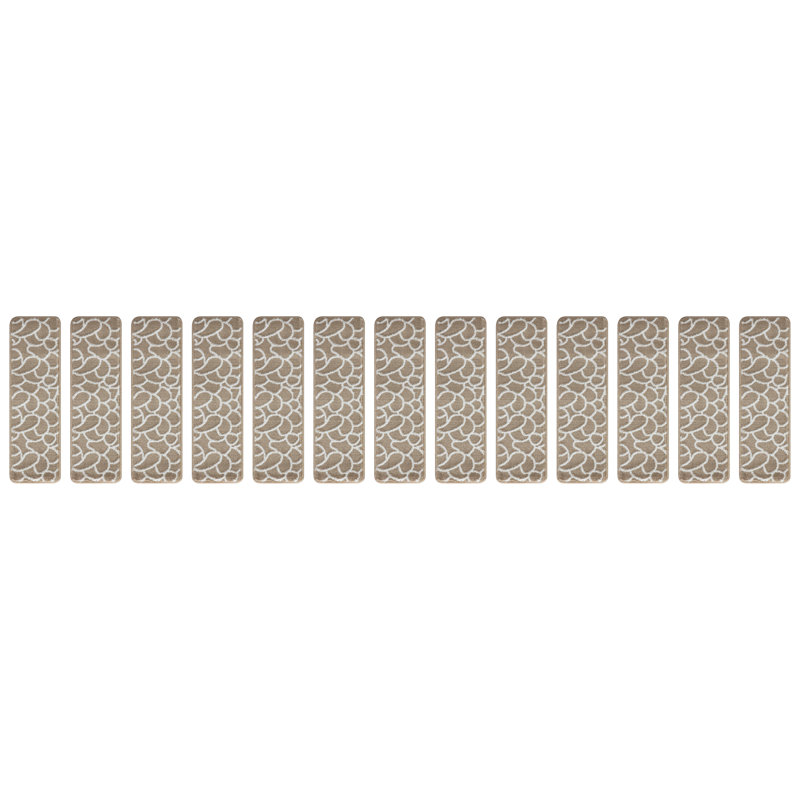 Tapis d’escalier beige doux et beige treillis Alday